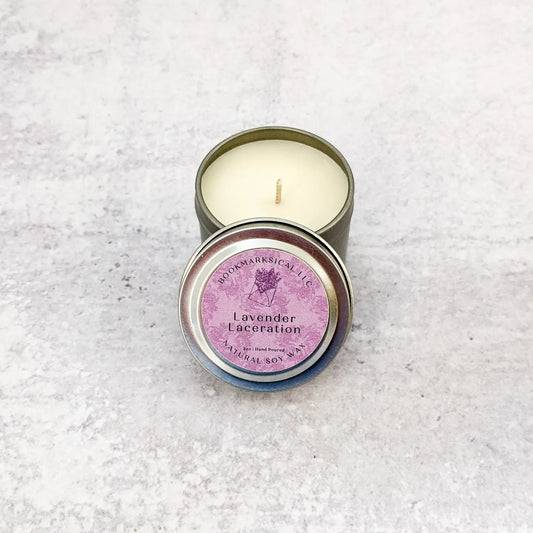 Lavender Laceration Soy Candle - Mini