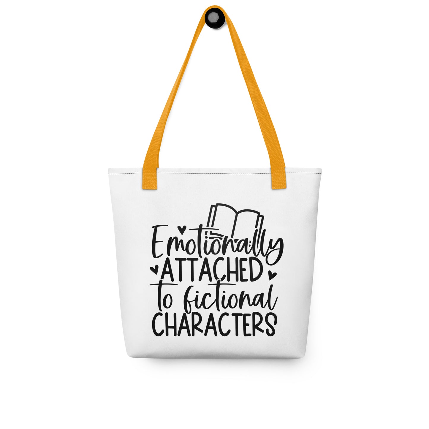 "Emotionally Attached to Fictional Characters" Tote bag